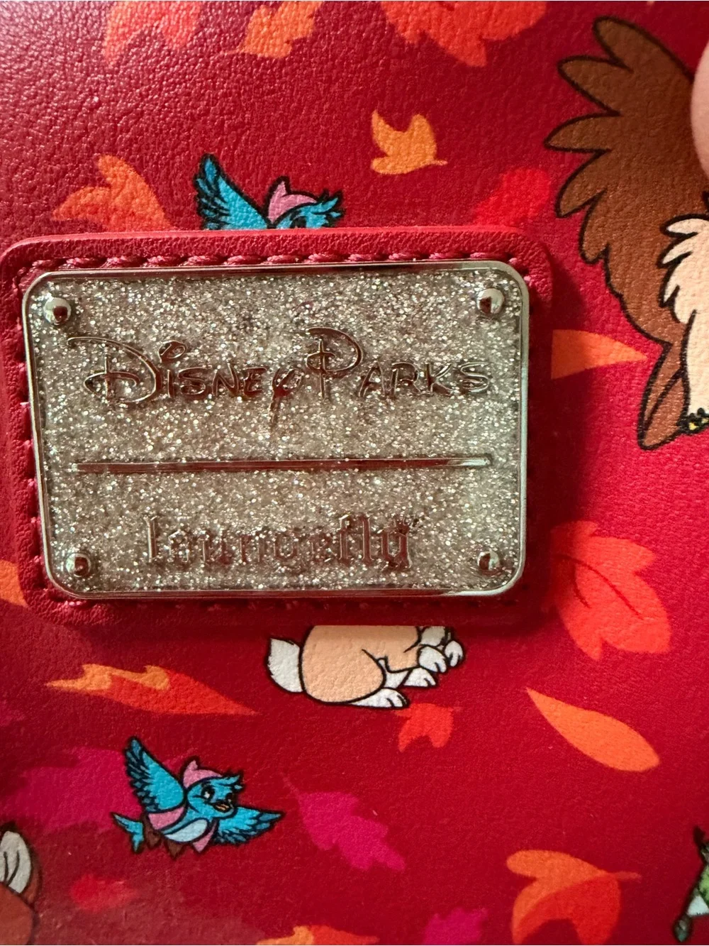 Disney parks loungefly Red Mini Backpack  Park Plaque